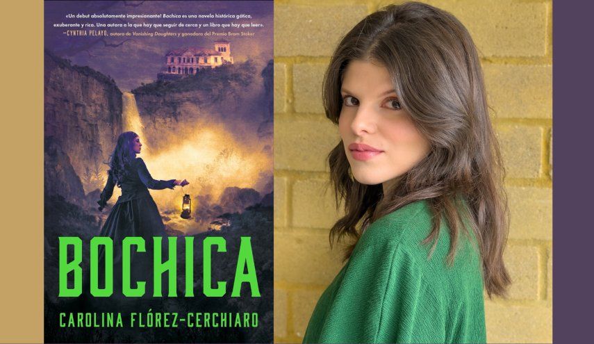 Carolina Flórez-Cerchiaro junto a su novela.&nbsp;