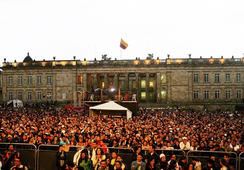 Vista de la plaza de Bolívar, en pleno corazón de Bogotá.