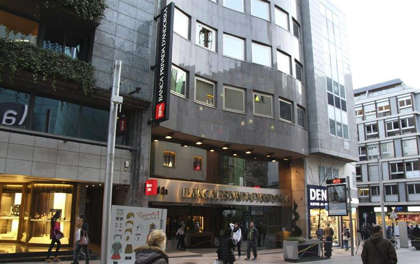 Foto de la sede central de la Banca Privada d´Andorra (BPA), en Andorrra la Vella, tomada después de que el Instituto Nacional de Finanzas de Andorra, el regulador financiero del país, decidiera intervenirla, al ser acusada por Estados Unidos de estar