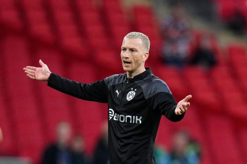 En foto del 31 de mayo del 2024, Marco Reus, entonces jugador del Borussia Dortmund, durante una sesión de entrenamiento antes del duelo de la Liga de Campeones contra el Real Madrid.