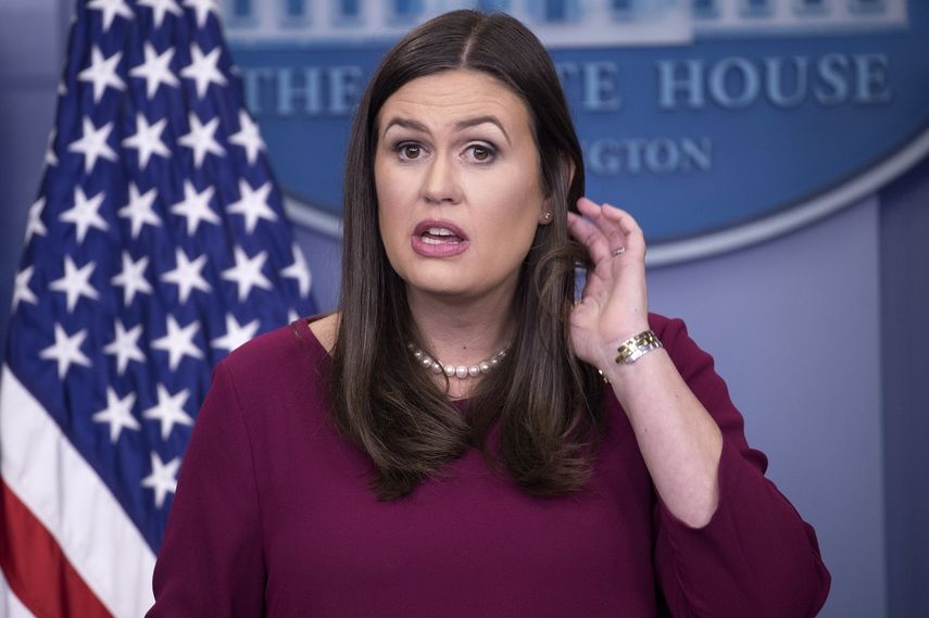 Sarah Sanders, portavoz de la Casa Blanca.