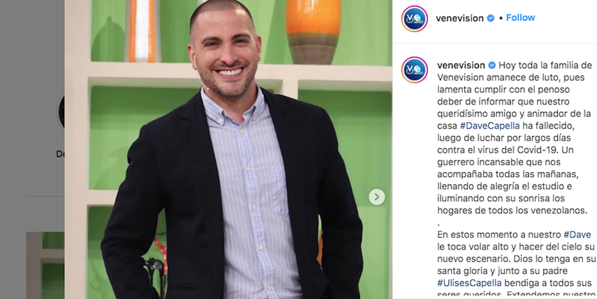 El presentador venezolano Dave Capella.