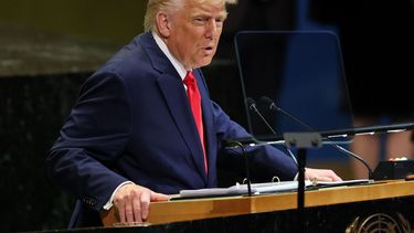 El presidente Donald J. Trump&nbsp; en su discurso en Naciones Unidas, en Nueva Yoork.