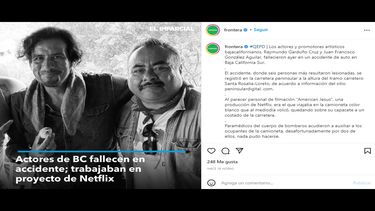 Mueren 2 actores de El elegido&nbsp;en accidente de tránsito.