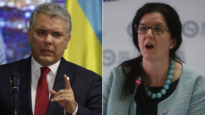 Iván Duque, presidente de Colombia, y Kimberly Breier, la principal diplomática de EEUU para Las Américas.