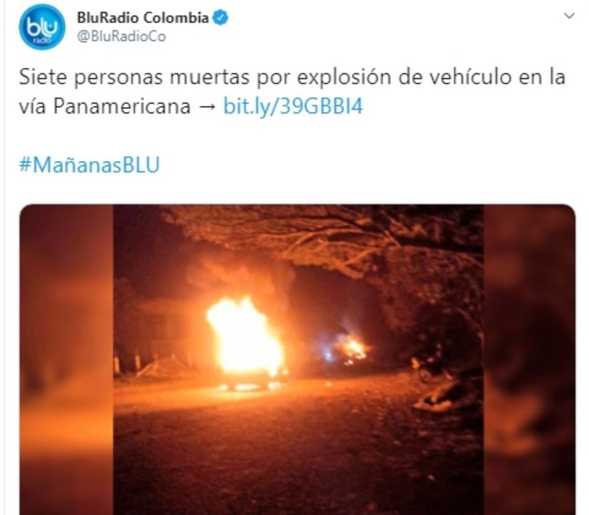 Rese&ntilde;a del suceso publicado en las redes sociales