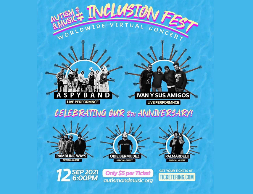 Autism & Music estará celebrando su octavo aniversario con una nueva iniciativa para hacer consciencia sobre el autismo. Se trata de su primer “AnM Inclusión Fest”, un concierto virtual donde participarán varias bandas, entre esas algunas con personas con autismo, al igual que otros invitados especiales.
