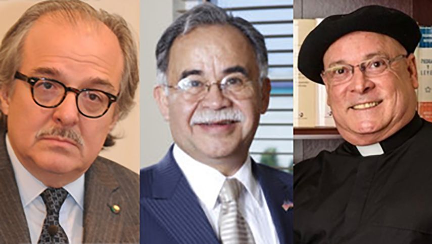 El catedrático Asdrubal Aguiar, el economista Tulio Rodríguez y el sacerdote Pedro Freites.