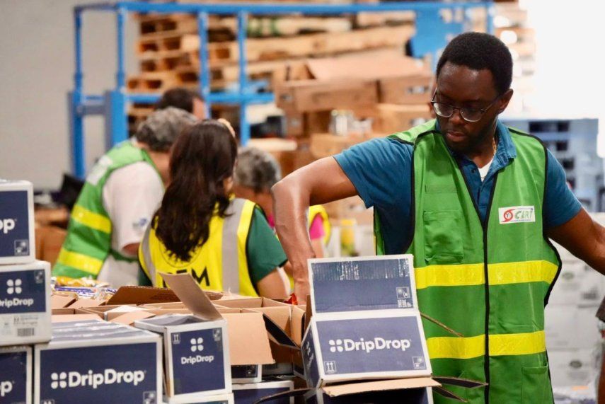Voluntarios trabajan en la selección y empaque de la ayuda para los damnificados del huracán Beryl en el Caribe. Voluntarios trabajan en la selección y empaque de la ayuda para los damnificados del huracán Beryl en el Caribe.