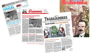 Muestrario de la prensa impresa oficialista en Cuba.