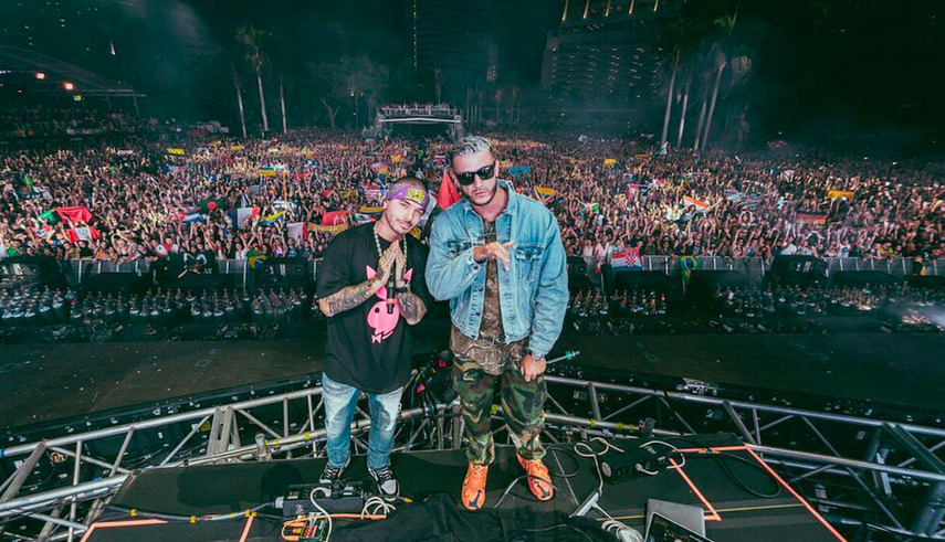J Balvin junto a DJ Snake en el festival Ultra.&nbsp;