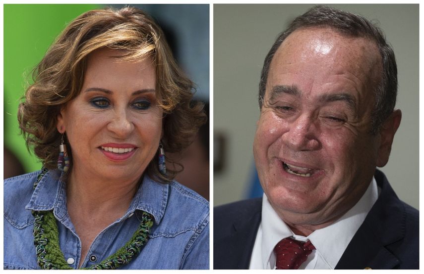 &nbsp;En esta combinaci&oacute;n de im&aacute;genes de archivo aparecen los candidatos a la presidencia de Guatemala Sandra Torres, en Villanueva, Guatemala, el 14 de junio de 14, y su rival, Alejandro Giammattei, en la Ciudad de Guatemala, el 13 de junio de 2019.&nbsp;