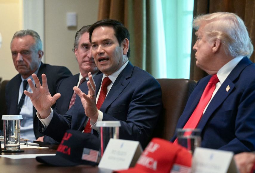 El secretario de Estado Marco Rubio durante la reunión del gabinete en la Casa Blanca.