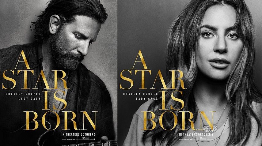 Achife promocional de Star is Born, protagonizada por Bradley Cooper y Lady Gaga. Cooper también funge como director y guionista de la cinta.&nbsp;