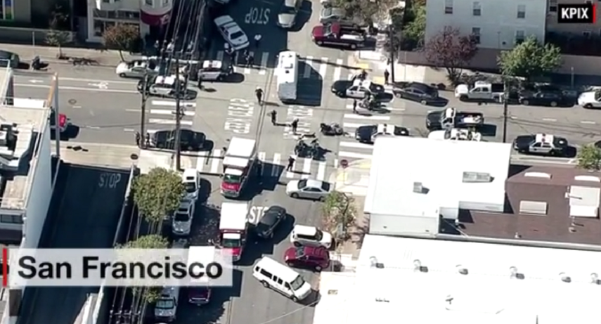 La policía de San Francisco comunicó a través de Twitter que la situación está controlada y que el edificio está seguro.