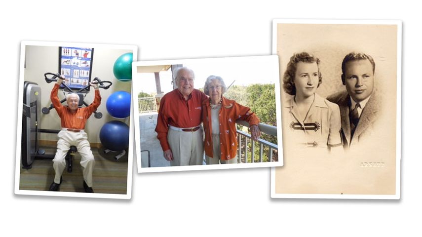 John y Charlotte Henderson, de 104 y 102 años, están juntos hace 77. Viven de manera independiente en un complejo para seniors en Austin Texas.&nbsp;