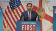 Ron DeSantis, gobernador de Florida, durante el anuncio. Ron DeSantis, gobernador de Florida, durante el anuncio.
