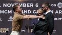Saúl Canelo Álvarez dio el primer golpe a Caleb Plant, antes de la pelea que se llevará a cabo de noviembre Saúl Canelo Álvarez dio el primer golpe a Caleb Plant, antes de la pelea que se llevará a cabo de noviembre