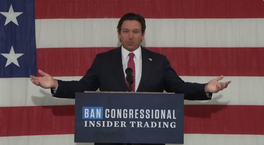 Ron DeSantis busca frenar el tráfico de información privilegiada en el Congreso.&nbsp;