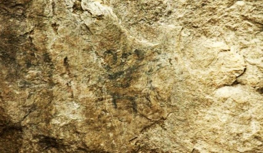 Las pinturas representan a un hombre y a un camélido en color negro y se encuentran a unos 15 minutos de camino de la ciudadela de Machu Picchu. (CORTESÍA)