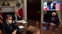 El presidente de Estados Unidos Joe Biden y el presidente de México Andrés Manuel López Obrador sostienen una reunión virtual el 1 de marzo de 2021. El presidente de Estados Unidos Joe Biden y el presidente de México Andrés Manuel López Obrador sostienen una reunión virtual el 1 de marzo de 2021.