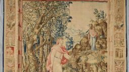 El tapiz El encuentro de Dante y Virgilio, 1546–49. Lana, seda, tejido en tapiz. &nbsp;