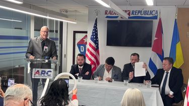 Conferencia de prensa en la sede de la Asamblea de la Resistencia Cubana, el martes 11 de noviembre de 2025.&nbsp;