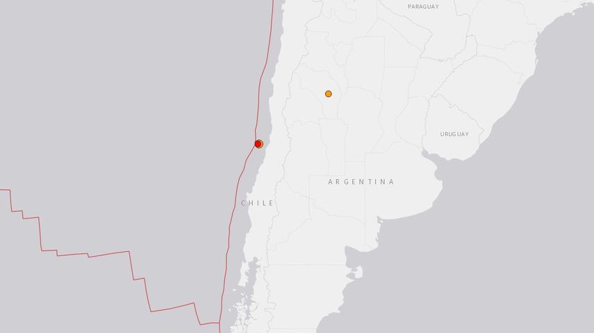 El fenómeno telúrico se sintió a las 17.32 hora local, y su epicentro se situó a 75 kilómetros al oeste de la localidad de Navidad, en pleno océano Pacífico.