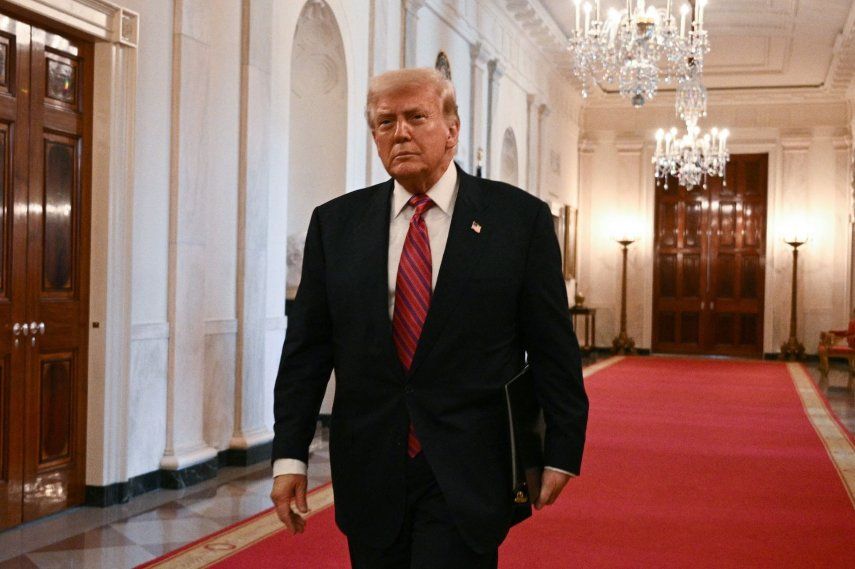 El presidente de Estados Unidos, Donald Trump, en la Sala Este de la Casa Blanca en Washington, D.C., el 18 de julio de 2025.