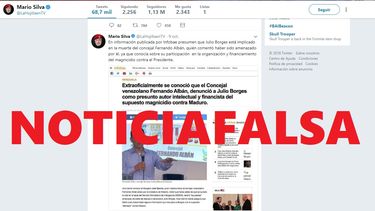 En la cuenta de Twitter de Mario Silva se publicó la imagen de la supuesta nota que en poco tiempo se hizo viral en las redes sociales.&nbsp;