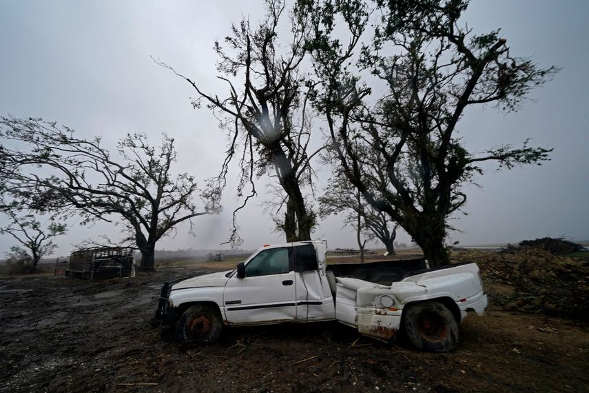 Da&ntilde;os causados por el hurac&aacute;n Laura vistos antes de la llegada de Delta, que se espera que toque tierra el 9 de octubre, en Cameron, Luisiana, el 8 de octubre de 2020.&nbsp;