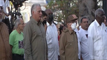 Díaz-Canel y Raúl Castro en acto del régimen en Cienfuegos.