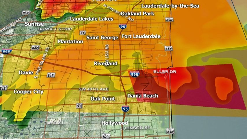 Alerta de tornado en Broward y aviso de tormenta severa que podría traer granizo.