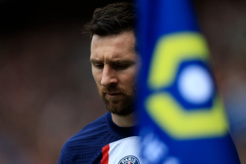 Lionel Messi del París Saint-Germain durante la derrota 3-1 ante Lorient, el domingo 30 de abril de 2023, en París.
