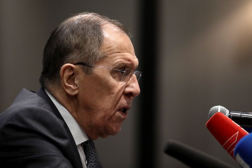 El canciller ruso Serguei Lavrov habla durante una rueda de prensa en Ciudad de M&eacute;xico, el jueves 6 de febrero de 2020.&nbsp;