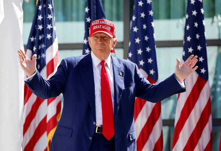 El presidente de Estados Unidos durante uno de sus cientos de mítines de campaña en 2024.