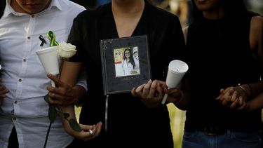Homenaje a la estudiante brasileña Rayneia Gabrielle Lima, víctima de disparos de supuestos paramilitares en Nicaragua.