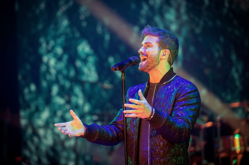 El cantante&nbsp;Pablo&nbsp;Alborán&nbsp;durante la presentación del Tour Prometeo.