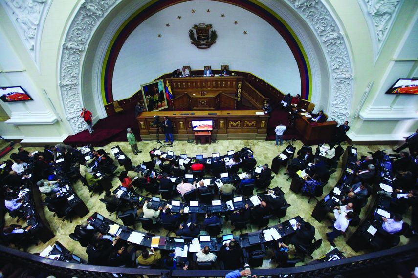Vista parcial del hemiciclo de la Asamblea Nacional en Venezuela.