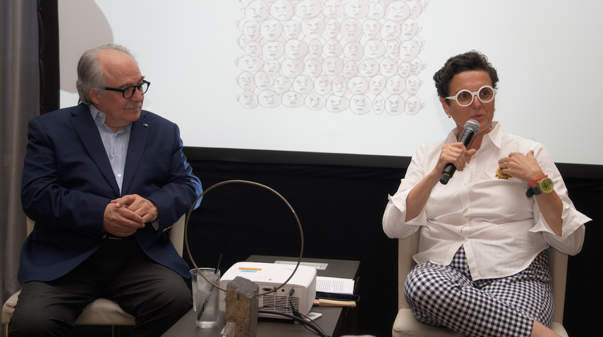 Asdrúbal Aguiar y Rayma Suprani en la presentación del libro Yo inmigrante.