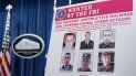 El afiche mostrado por el Departamento de Justicia de EEUU donde muestra retratos de los militares rusos acusados de interferencia en computadoras en distintas instituciones del mundo. Foto tomada en el Departamento de Justicia en Washington el 19 de octubre del 2020. El afiche mostrado por el Departamento de Justicia de EEUU donde muestra retratos de los militares rusos acusados de interferencia en computadoras en distintas instituciones del mundo. Foto tomada en el Departamento de Justicia en Washington el 19 de octubre del 2020.