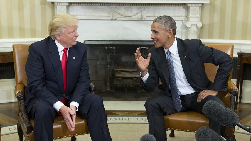 El presidente electo, Donald Trump, junto al actual mandatario Barack Obama, durante la reunión que sostuvieron en la Casa Blanca, tras las elecciones del 8 de noviembre último.