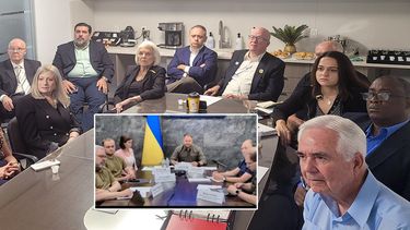 Aspectos de la reunión entre representantes del exilio cubano y otros líderes, y funcionarios gubermentales de Ucrania.