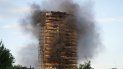 El incendio en un edificio de Milán, Italia, el 30 de agosto de 2021. El incendio en un edificio de Milán, Italia, el 30 de agosto de 2021.