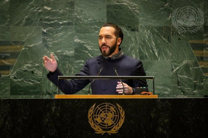 El presidente de El Salvador, Nayib Bukele, en Naciones Unidas.