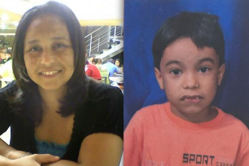 Sara López y su hijo César (Twitter)