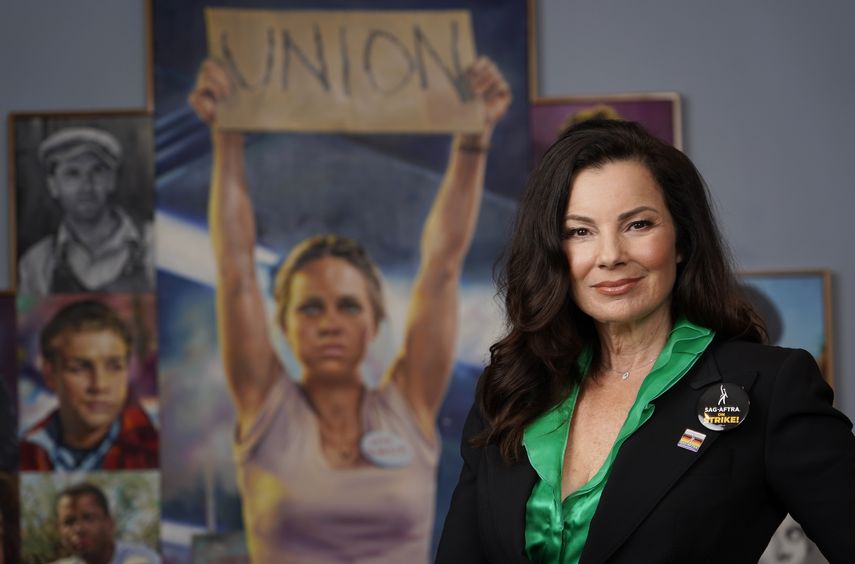 La presidenta del sindicato de actores SAG-Aftra Fran Drescher posa para un retrato el miércoles 23 de agosto de 2023 en la sede del sindicato en Los Ángeles.