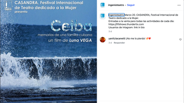 Ceiba. Memorias de una familia cubana se proyecta en CASANDRA, Festival Internacional de Teatro dedicado a la Mujer