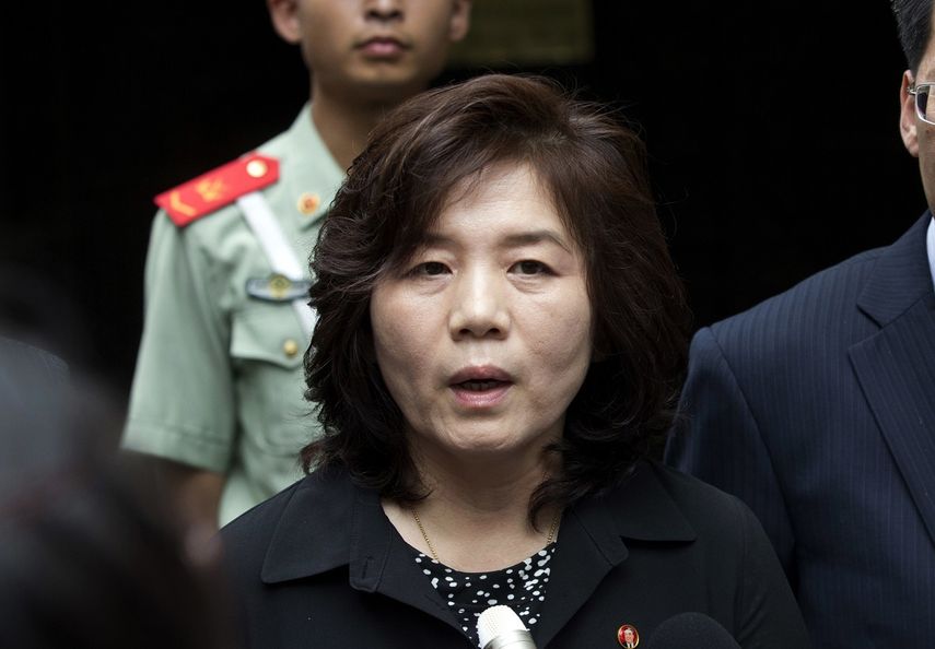 Fotograf&iacute;a del 23 de junio de 2016 de Choe Son Hui, subdirectora general del Departamento de Asuntos de Estados Unidos del Ministro de Relaciones Exteriores de Corea del Norte.