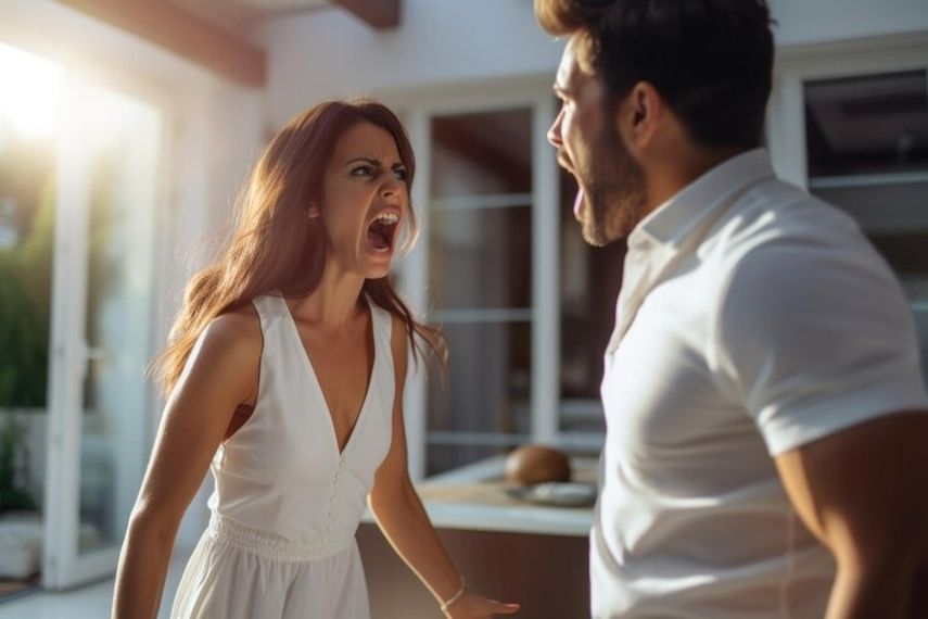 Una pareja con ira